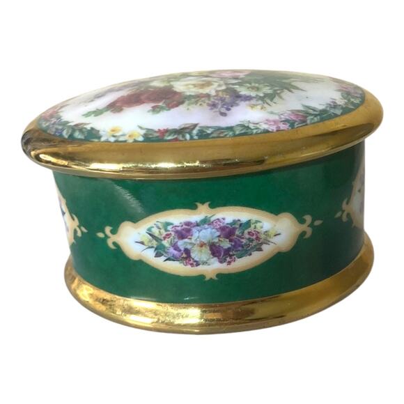 Vintage Porcelein Music Box by Lena Liu Cherished 2" tall x 4" wide - Picture 2 of 14